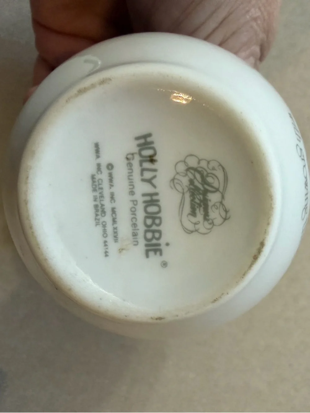 White Figurative Ceramic Vase with Brown Illustration